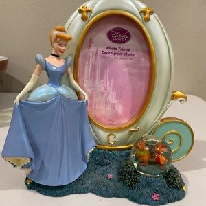 Disney Store Cinderella Photo Frame with a small attached Snow Globe.  3.5x5